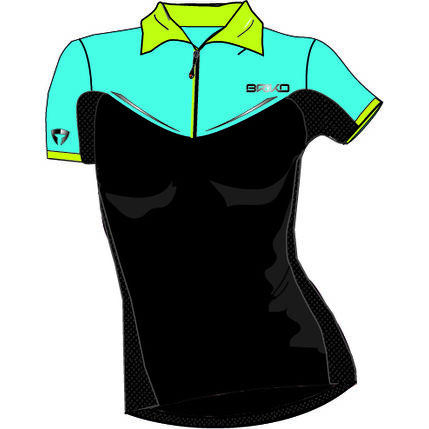 BRIKO POLO MTB ROCCIOSA lady 2016 017 N069 black-light blue-green